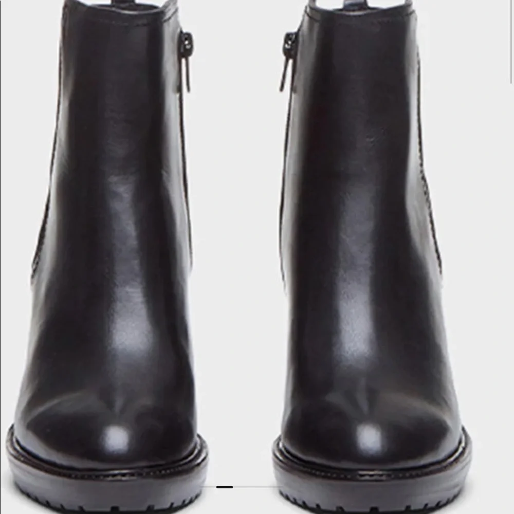 “RUDSAK” “TOTEM” Black Leather Zippered Ankle Boots. - Picture 2 of 16